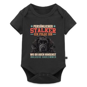 Neufundländer PERSÖNLICHER STALKER I FOLLOW YOU - Baby Premium Kurzarmbody - Schwarz - Vorne