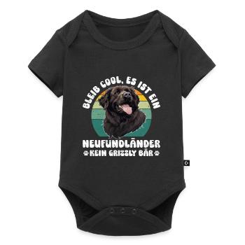 Newfie BLEIB COOL NEUFUNDLÄNDER KEIN GRIZZLY - Baby Premium Kurzarmbody - Schwarz - Vorne