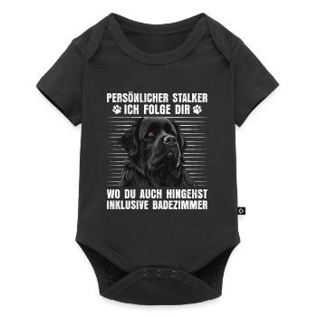 Neufundländer PERSÖNLICHER STALKER I FOLLOW YOU - Baby Premium Kurzarmbody - Schwarz - Vorne