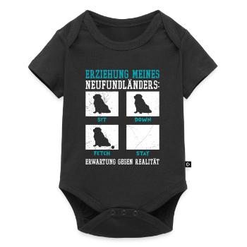 Hundetraining ERZIEHUNG MEINES NEUFUNDLÄNDERS - Baby Premium Kurzarmbody - Schwarz - Vorne