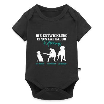 Labrador Hund DIE ENTWICKLUNG EINES LABRADORS - Baby Premium Kurzarmbody - Schwarz - Vorne