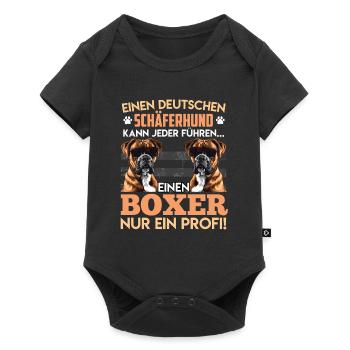 Hundebesitzer EINEN BOXER NUR EIN PROFI Lustiges - Baby Premium Kurzarmbody - Schwarz - Vorne