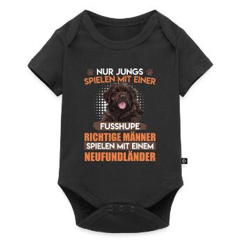 Neufundländer RICHTIGE MÄNNER SPIELEN MIT - Baby Premium Kurzarmbody - Schwarz - Vorne