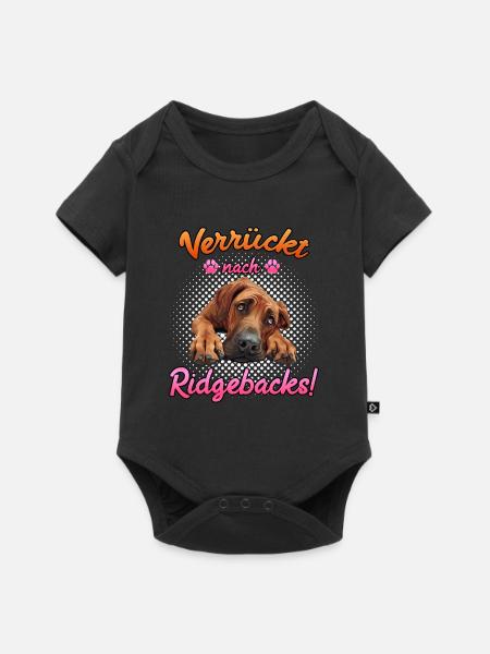 Rhodesian Ridgeback VERRÜCKT NACH RIDGEBACKS - Baby Premium Kurzarmbody - Schwarz