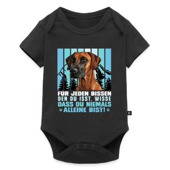 Rhodesian Ridgeback FÜR JEDEN BISSEN DEN DU ISST - Baby Premium Kurzarmbody - Schwarz - Vorne