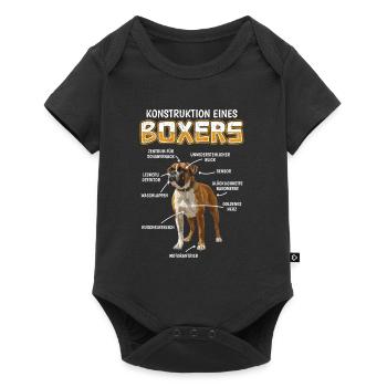 Deutscher Boxer ANATOMIE EINES BOXERS Lustiges - Baby Premium Kurzarmbody - Schwarz - Vorne