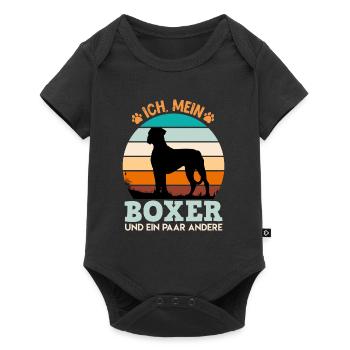 Deutscher Boxer ICH MEIN BOXER UND EIN PAAR ANDERE - Baby Premium Kurzarmbody - Schwarz - Vorne