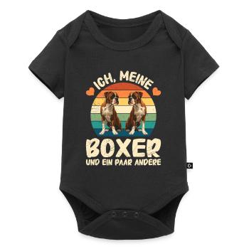 Boxer Hunde ICH MEINE BOXER UND PAAR ANDERE Lustig - Baby Premium Kurzarmbody - Schwarz - Vorne