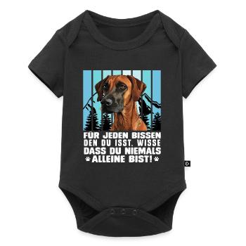 Rhodesian Ridgeback FÜR JEDEN BISSEN DEN DU ISST - Baby Premium Kurzarmbody - Schwarz - Vorne