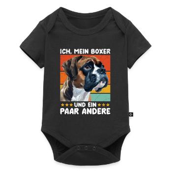 Deutscher Boxer ICH MEIN BOXER UND EIN PAAR ANDERE - Baby Premium Kurzarmbody - Schwarz - Vorne