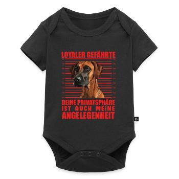 Rhodesian Ridgeback LOYALER GEFÄHRTE Lustiges - Baby Premium Kurzarmbody - Schwarz - Vorne