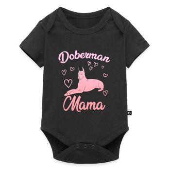 DOBERMAN MAMA Dobermänner Besitzerin Dobie - Baby Premium Kurzarmbody - Schwarz - Vorne