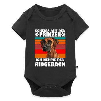 Rhodesian Ridgeback SCHEISS AUF DEN PRINZEN Lustig - Baby Premium Kurzarmbody - Schwarz - Vorne