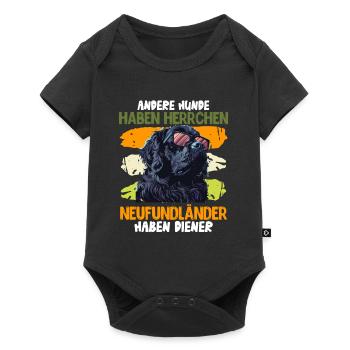 NEUFUNDLÄNDER HABEN DIENER NORMALE HUNDE HERRCHEN - Baby Premium Kurzarmbody - Schwarz - Vorne