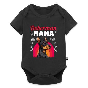 DOBERMAN MAMA Dobermänner Besitzerin Dobie - Baby Premium Kurzarmbody - Schwarz - Vorne