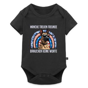 Malinois MANCHE TREUE FREUNDE BRAUCHEN KEINE WORTE - Baby Premium Kurzarmbody - Schwarz - Vorne