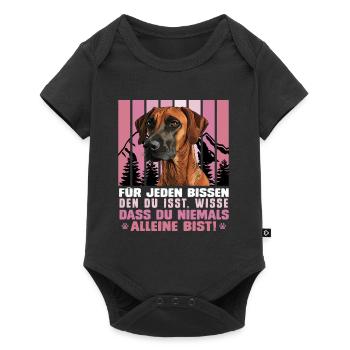 Rhodesian Ridgeback FÜR JEDEN BISSEN DEN DU ISST - Baby Premium Kurzarmbody - Schwarz - Vorne