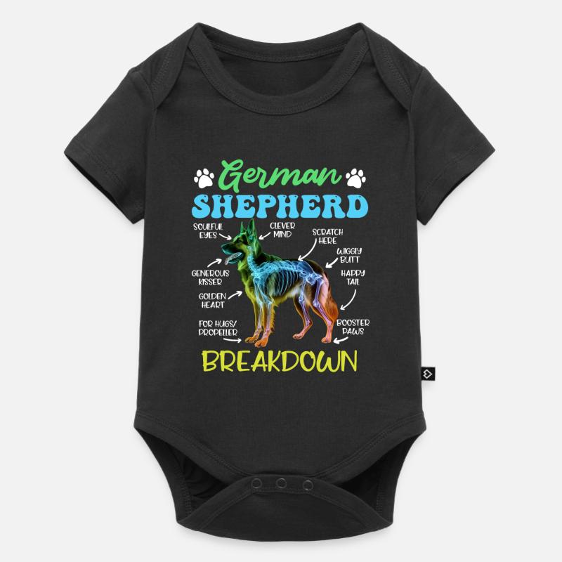 German Shepherd BREAKDOWN Funny German Shepherd - Baby Premium short-sleeve bodysuit - black