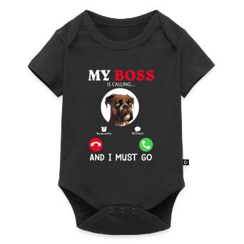 Boxer allemand MY IS CALLING I MUST GO - Body à manches courtes Premium Bébé - noir - Devant