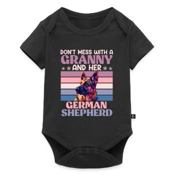 German Shepherd DON'T MESS WITH GRANNY - Baby Premium short-sleeve bodysuit - black - Front