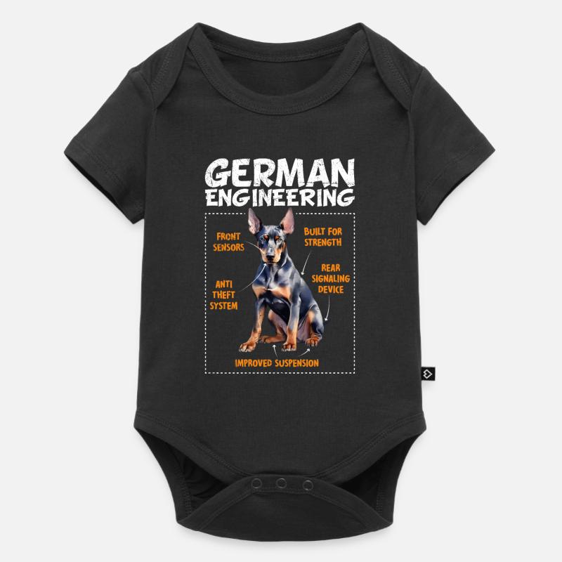 Doberman GERMAN ENGINEERING Funny Doberman - Baby Premium short-sleeve bodysuit - black