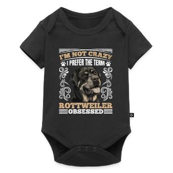 Ami Rottweiler JE NE SUIS PAS FOU PRÉFÈRE LE TERME - Body à manches courtes Premium Bébé - noir - Devant