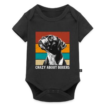 Boxeur allemand CRAZY ABOUT BOXER Drôle - Body à manches courtes Premium Bébé - noir - Devant