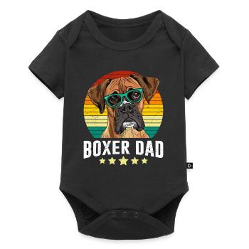 BOXER DAD Boxer allemand Dog Dad Boxer - Body à manches courtes Premium Bébé - noir - Devant