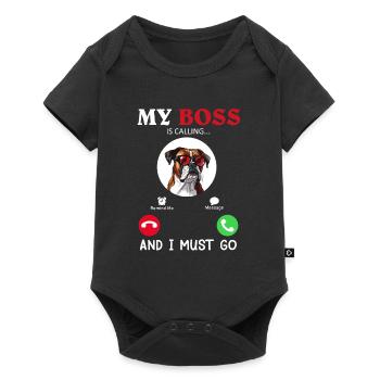 Boxer allemand MY IS CALLING I MUST GO - Body à manches courtes Premium Bébé - noir - Devant