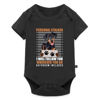 Doberman propriétaire PERSONAL STALKER Drôle - Body à manches courtes Premium Bébé - noir - Devant