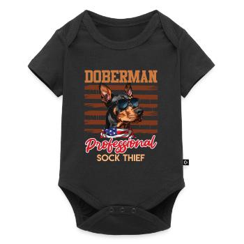 Doberman PROFESSIONAL SOCK THIEF Funny - Baby Premium short-sleeve bodysuit - black - Front