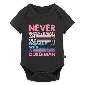 Granny NEVER UNDERESTIMATE AN OLD WOMAN WITH - Baby Premium short-sleeve bodysuit - black - Front