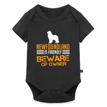 NEWFOUNDLAND IS FRIENDLY BEWARE OF THE OWNER - Baby Premium short-sleeve bodysuit - black - Front