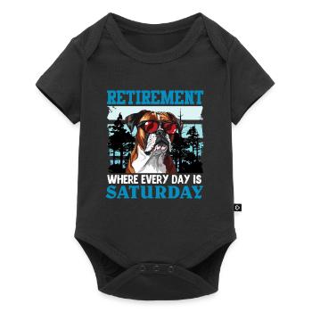 RETRAITE DU CHIEN BOXER QUAND TOUS LES JOURS SONT LE SAMEDI - Body à manches courtes Premium Bébé - noir - Devant
