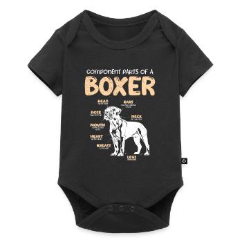 German Boxer COMPONENT PARTS OF A BOXER Dogs - Baby Premium short-sleeve bodysuit - black - Front
