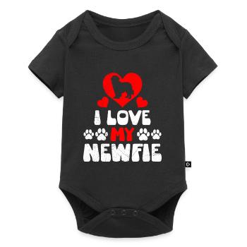 Propriétaires de chiens J’AIME MES AMOUREUX NEWFIE - Body à manches courtes Premium Bébé - noir - Devant