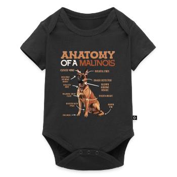 ANATOMIE DE MON BERGER BELGE MALINOIS - Body à manches courtes Premium Bébé - noir - Devant