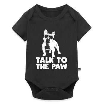 Bouledogue français PARLER À LA PATTE Drôle - Body à manches courtes Premium Bébé - noir - Devant