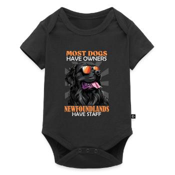 Newfie LA PLUPART DES CHIENS ONT DES PROPRIÉTAIRES - Body à manches courtes Premium Bébé - noir - Devant