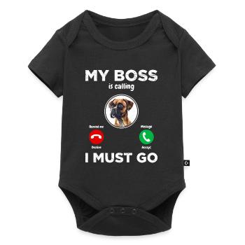 Boxer allemand MY IS CALLING I MUST GO - Body à manches courtes Premium Bébé - noir - Devant