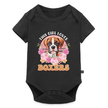 German Boxer Mom THIS GIRL LOVES BOXERS - Baby Premium short-sleeve bodysuit - black - Front