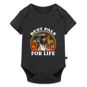 German Boxer BEST PALS FOR LIFE Cool - Baby Premium short-sleeve bodysuit - black - Front