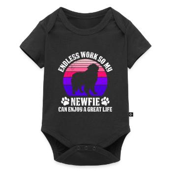 Neufundländer ENDLESS WORK SO MY NEWFIE CAN ENJOY - Baby Premium Kurzarmbody - Schwarz - Vorne