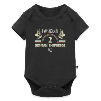 Deutscher Schäferhund WAS NORMAL 2 SHEPHERDS AGO - Baby Premium Kurzarmbody - Schwarz - Vorne