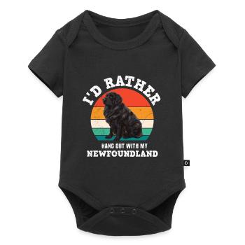 Newfie JE PRÉFÈRE ÊTRE AVEC MON TERRE-NEUVE Drôle - Body à manches courtes Premium Bébé - noir - Devant