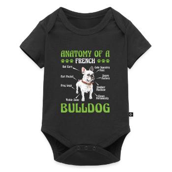Bouledogue Français Drôle ANATOMIE D’UN FRANÇAIS - Body à manches courtes Premium Bébé - noir - Devant