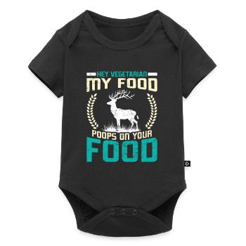 VÉGÉTARIENS! MA NOURRITURE FAIT CACA SUR VOTRE NOURRITURE Fun - Body à manches courtes Premium Bébé - noir - Devant