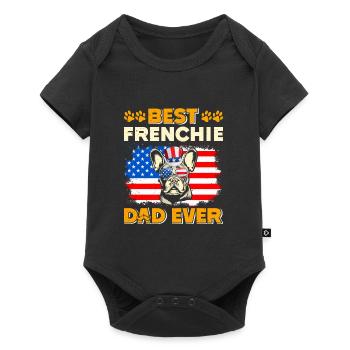 French Bulldog BEST FRENCHIE DAD EVER USA - Baby Premium short-sleeve bodysuit - black - Front