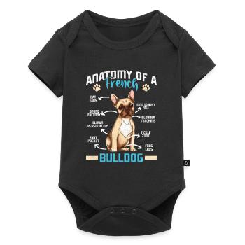 Französische Bulldogge ANATOMIE D’UN BOULEDOGUE FRANÇAIS - Body à manches courtes Premium Bébé - noir - Devant