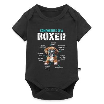 German Boxer COMPONENTS OF A BOXER Funny - Baby Premium short-sleeve bodysuit - black - Front